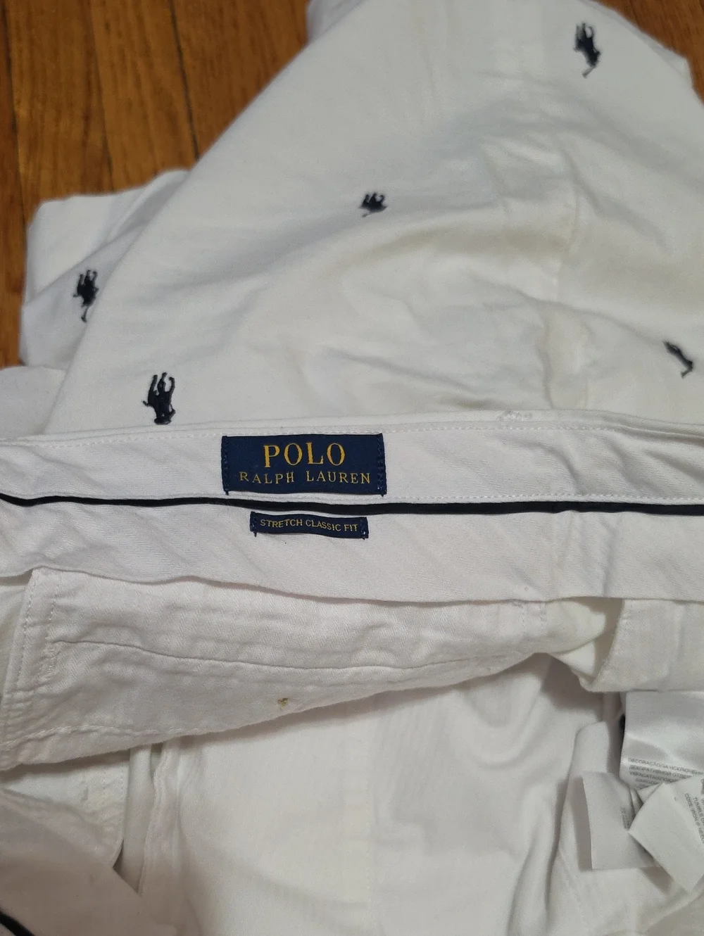 Polo by Ralph Lauren White Shorts with Navy Embroidered Polo Players